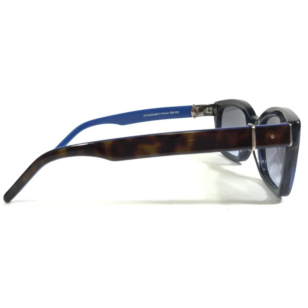 Robert Marc Sunglasses 682-222 Black Blue Tortoise Square Frames w/ Blue Lenses